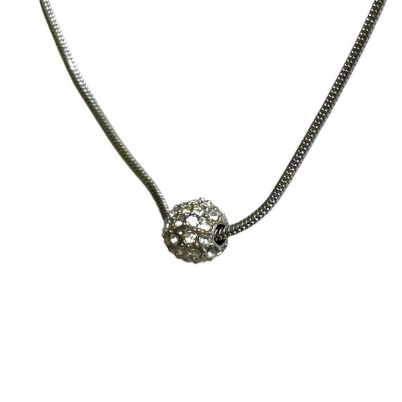 Lia Sophia GLITTER BALL Necklace Gold Silver Hematite 16-19 - Picture 4 of 7
